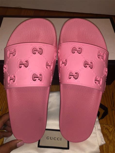 gucci pink slides women|Gucci slides women fit.